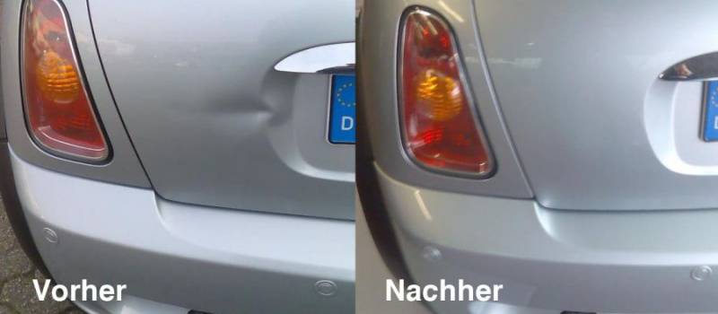 Vorher/Nachher: Delle an Heckstoßstange entfernt